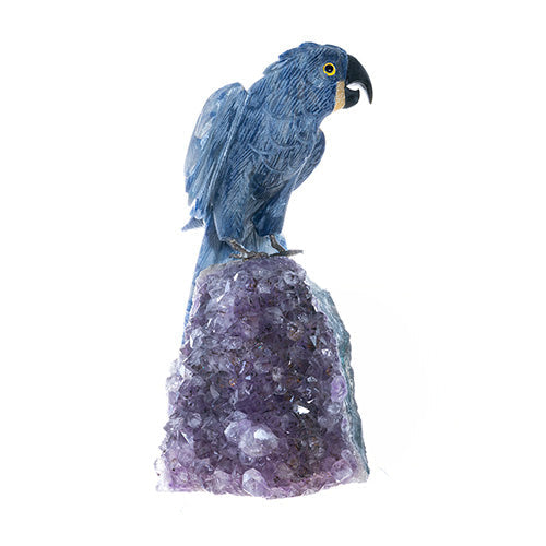 STATUETTE OISEAU AMÉTHYSTE (Perroquet bleu)