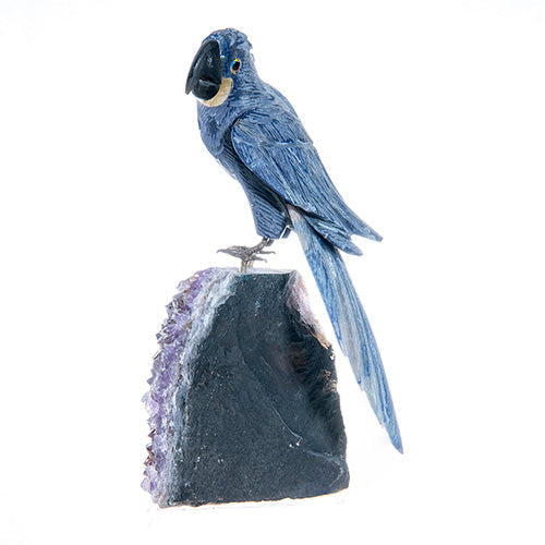 STATUETTE OISEAU AMÉTHYSTE (Perroquet bleu)