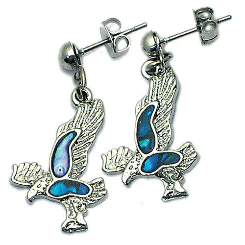 BOUCLES D’OREILLE NACRE BLEUE AIGLE