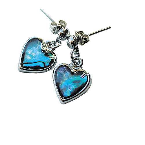 BOUCLES D’OREILLE NACRE BLEUE COEUR