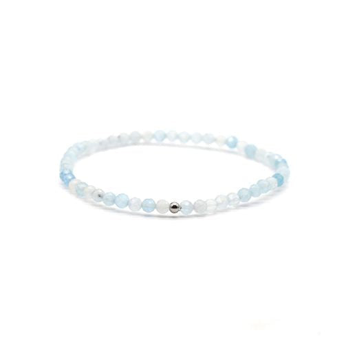 BRACELET FACETTÉ AIGUE MARINE 3 mm