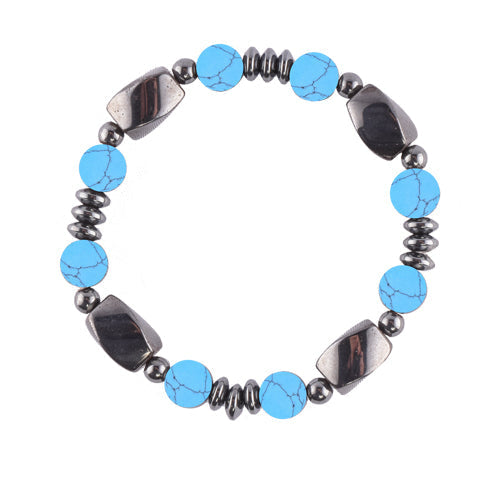 BRACELET MAGNÉTIQUE TURQUOISE RECONSTITUÉE (8mm)