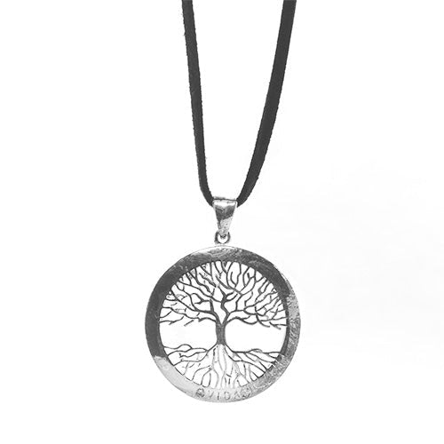 COLLIER ARBRE DE VIE ARGENTÉ CRISTAL DE ROCHE