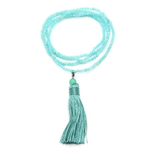 COLLIER MALA FACETTÉ AMAZONITE