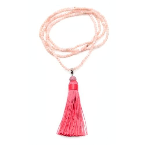 COLLIER MALA FACETTÉ OPALE ROSE