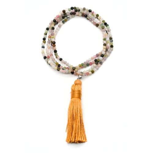 COLLIER MALA FACETTÉ TOURMALINE MÉLANGÉE