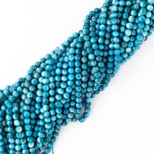 FIL DE PERLES 8MM APATITE BLEUE