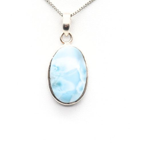 PENDENTIF LARIMAR SUR MONTURE ARGENT 925