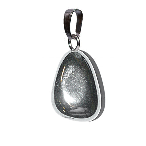 PENDENTIFS PIERRES ROULÉES SUR BÉLIÈRE HÉMATITE